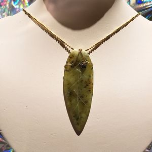 Jade matrix pendant and gf chain.